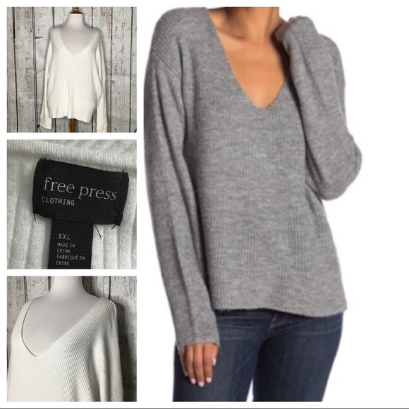 free press Sweaters - Free Press oversized v neck ribbed sweater